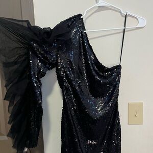 Fashion Nova one shoulder sequin party dress